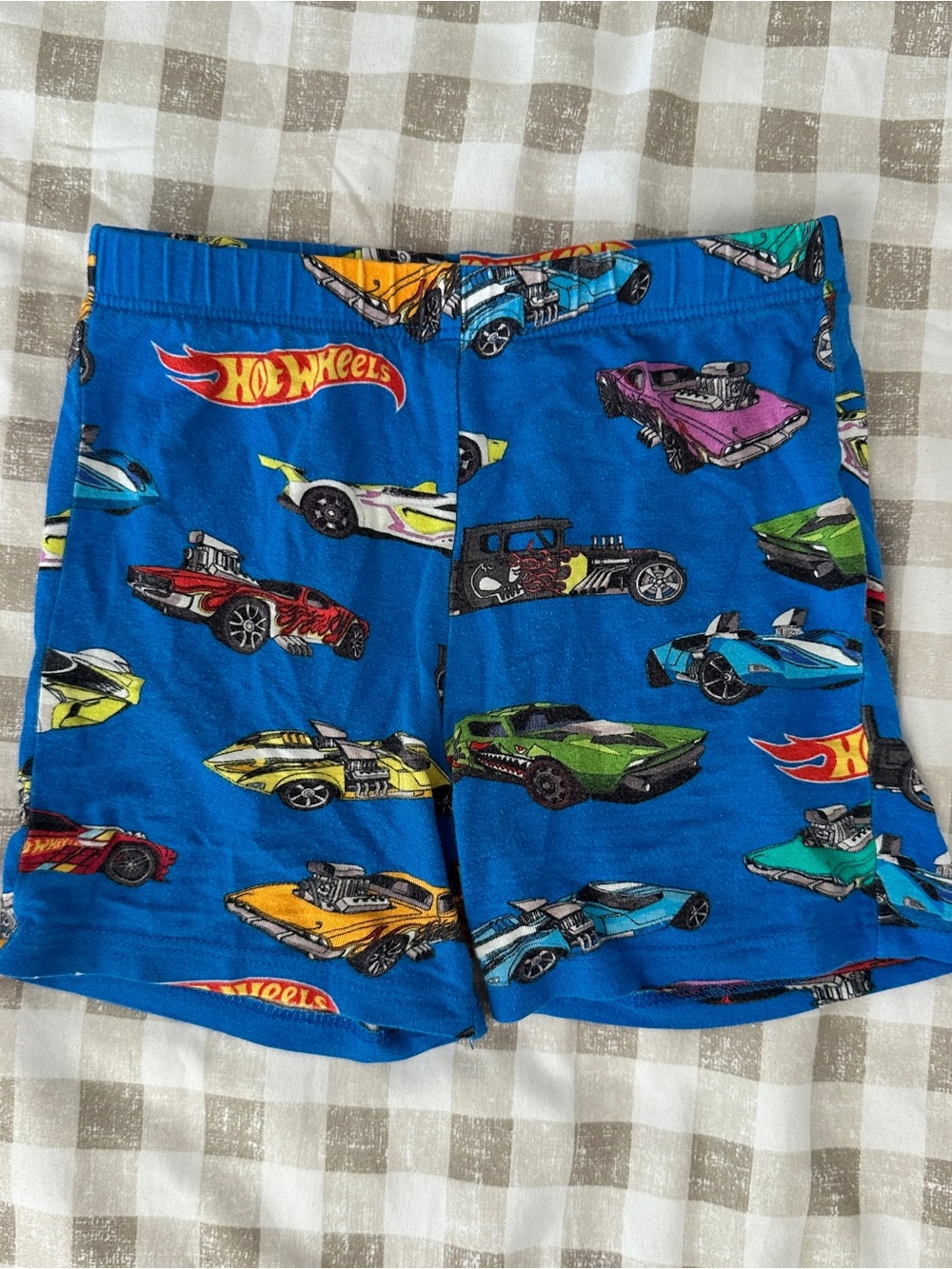 Posh Peanut Blue Hot Wheels Car Print Pajama Shorts